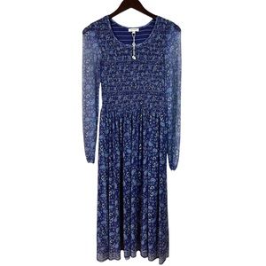 Max Studio Blue Floral Midi Dress